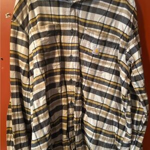 Carhartt Men's Plaid Long Sleeve Shirt - Black, White, Yellow